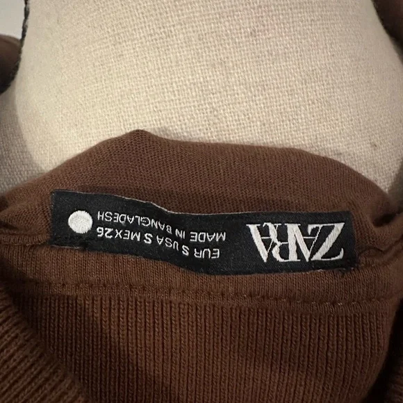 Zara Brown Boxy Polo Button Down Top - Picture 7 of 7